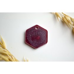 Hundetegn, mellem hexagon, rdlig og hvid