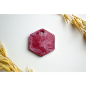 Hundetegn, mellem hexagon, rdlig og hvid