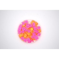 Hundetegn, stor rund, orange og pink appelsiner