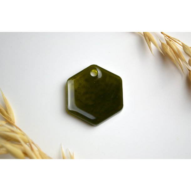 Hundetegn, mellem hexagon, glas grn