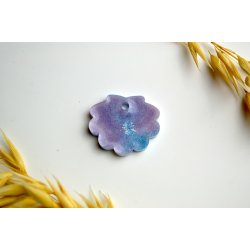 Hundetegn, lille musling, bl� og lilla shimmer