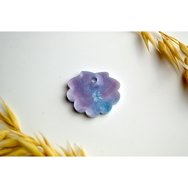 Hundetegn, lille musling, bl� og lilla shimmer