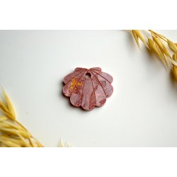 Hundetegn, lille musling, brun shimmer med bladguld