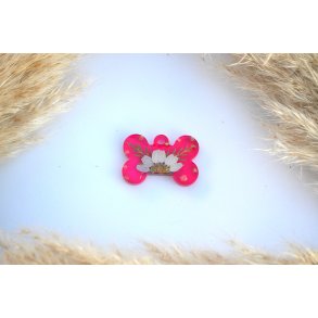 Hundetegn, lille kdben, gennemsigtig pink, blomster og blade