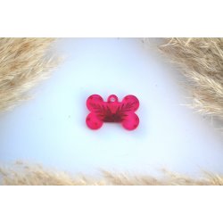 Hundetegn, lille kdben, gennemsigtig pink, blomster og blade