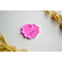 Hundetegn, lille musling, lyser�d med glitter