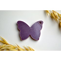 Hundetegn, stor sommerfugl, hvid med lilla shimmer