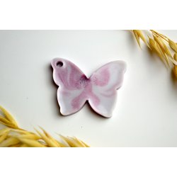 Hundetegn, stor sommerfugl, hvid med lilla shimmer