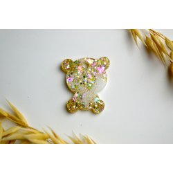 Hundetegn, lille bjrn, perlemor shimmer med glitter