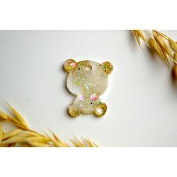 Hundetegn, lille bjrn, perlemor shimmer med glitter