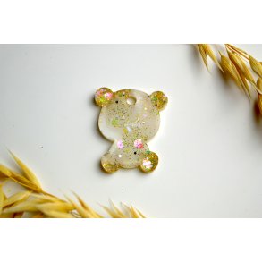 Hundetegn, lille bjrn, perlemor shimmer med glitter