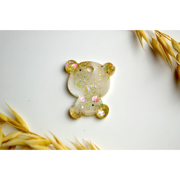 Hundetegn, lille bjrn, perlemor shimmer med glitter