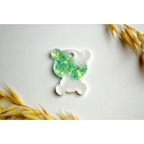 Hundetegn, lille bjrn,perlemor shimmer med glitter