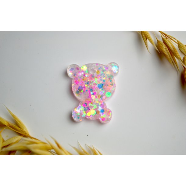 Hundetegn, lille bjrn, lyserd glitter