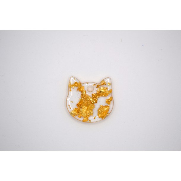 Hundetegn, lille kattehoved, bladguld