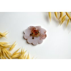 Hundetegn, stor musling, hvid med guldflager