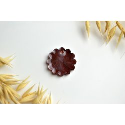 Hundetegn, lille b�lget rund, caramel med bladguld