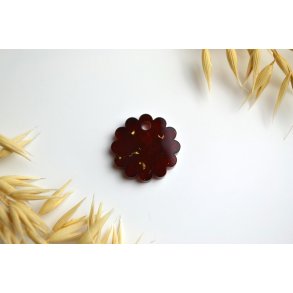 Hundetegn, lille b�lget rund, caramel med bladguld