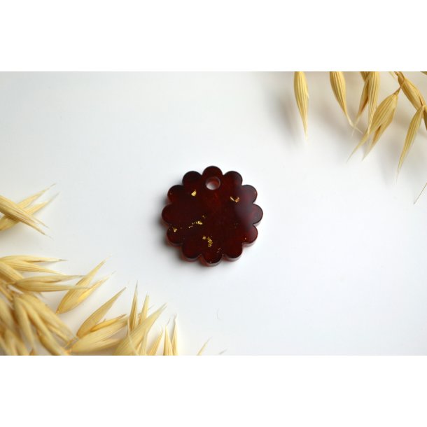 Hundetegn, lille b�lget rund, caramel med bladguld