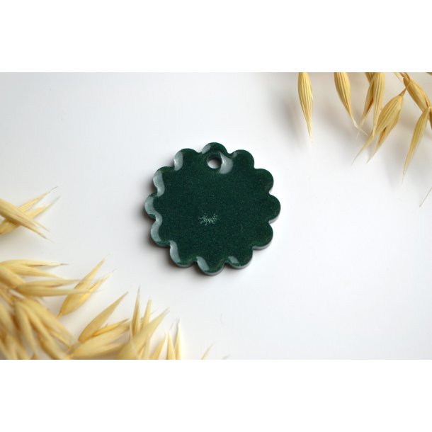 Hundetegn, stor b�lget rund, gr�n shimmer