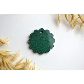 Hundetegn, stor b�lget rund, gr�n shimmer