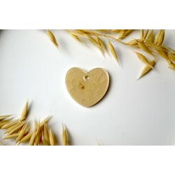 Hundetegn, stort hjerte, beige med guld sten