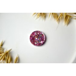 Hundetegn, mellem rund, multifarvet glitter