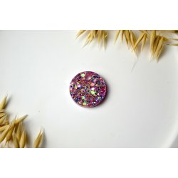 Hundetegn, mellem rund, multifarvet glitter