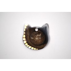 Hundetegn stort katte hoved, brunlig og hvid