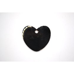 Hundetegn, stort hjerte, sort med bladguld