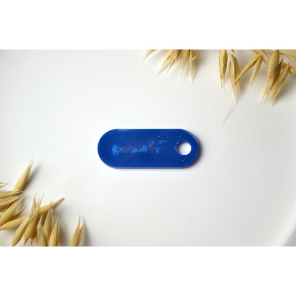Hundetegn, afrundet rektangel, bl� glitter