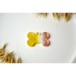 Hundetegn, lille k�dben, gul shimmer, hvid og glitter