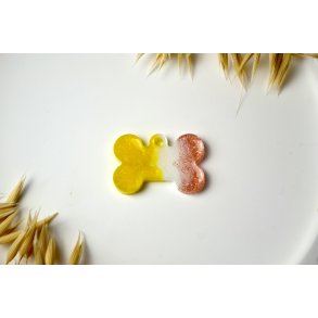 Hundetegn, lille k�dben, gul shimmer, hvid og glitter