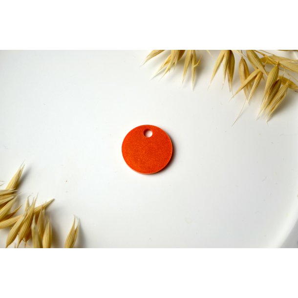 Hundetegn, lille rund, orange shimmer