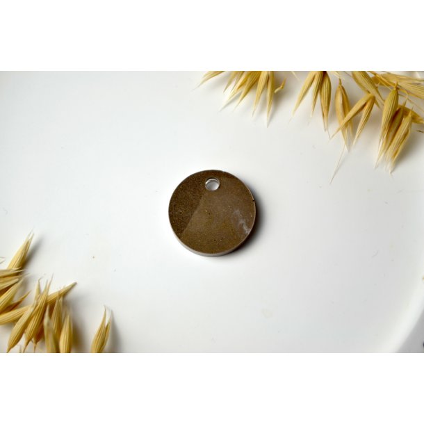 Hundetegn, mellem rund, beige gr� med shimmer