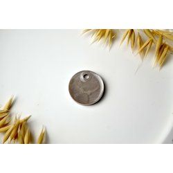 Hundetegn, mellem rund, beige gr� med shimmer
