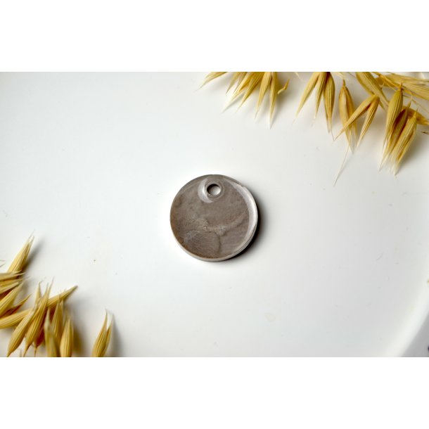 Hundetegn, mellem rund, beige gr� med shimmer