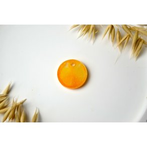 Hundetegn, mellem rund, gul orange med effekt