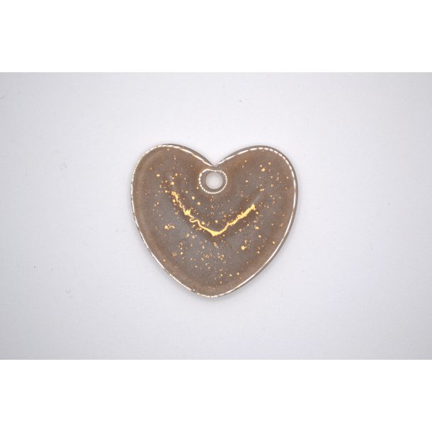 Hundetegn, stort hjerte, guld detaljer