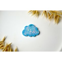 Hundetegn, lille sky, bl� med holografiske flager