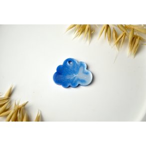 Hundetegn, lille sky, bl� og hvid glitter