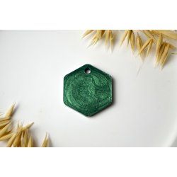 Hundetegn, stort hexagon, gr�n shimmer