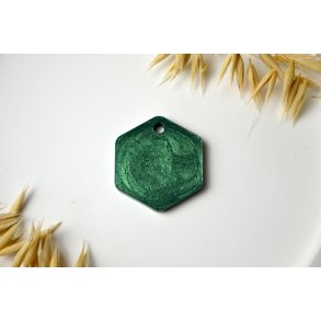 Hundetegn, stort hexagon, gr�n shimmer