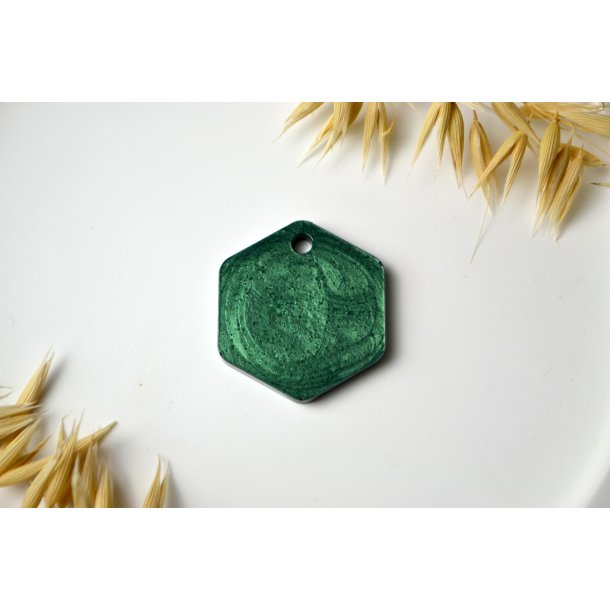 Hundetegn, stort hexagon, gr�n shimmer