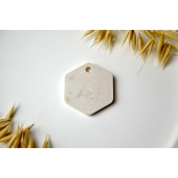 Hundetegn, stort hexagon, beige shimmer med bladguld