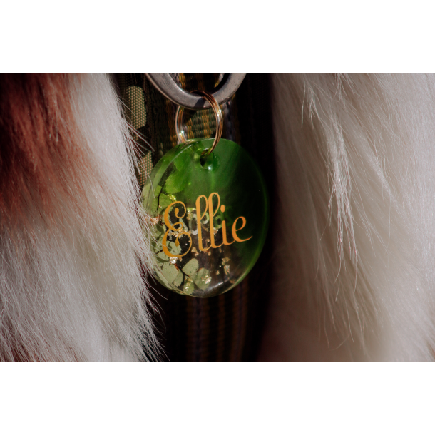 Ellie - grn med blade og bladguld