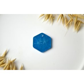 Hundetegn, mellem hexagon, bl� med effekt