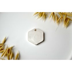 Hundetegn, mellem hexagon, beige med shimmer