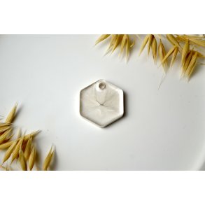 Hundetegn, mellem hexagon, beige med shimmer