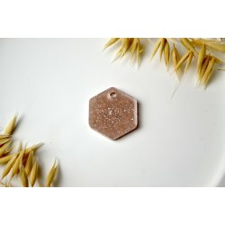 Hundetegn, mellem hexagon, guld glitter
